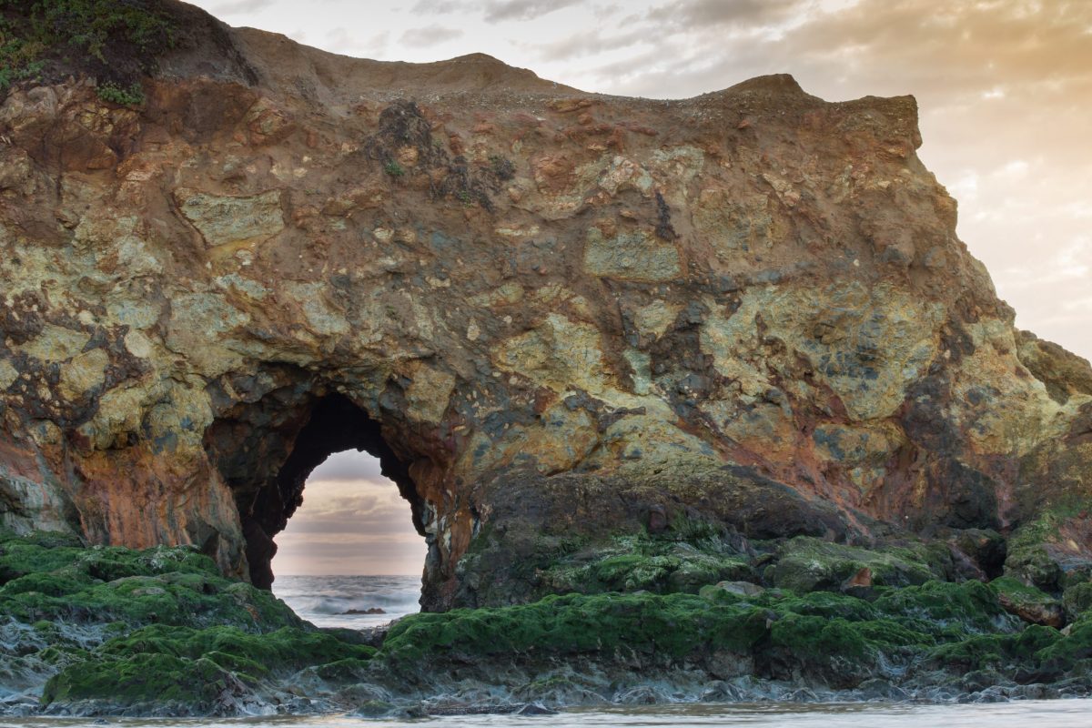 The Sea Arch at Pescadero State Beach, San Mateo County, California, USA.